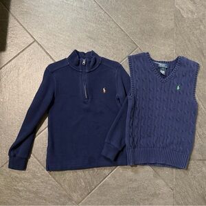 Polo Ralph Lauren Navy Blue Kids Sweater and Vest Set